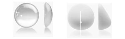 Different types of lens or implant shapes.