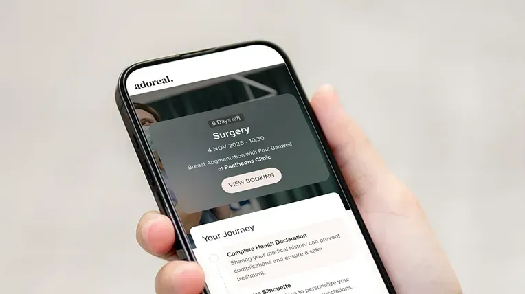 The Adoreal app on a phone