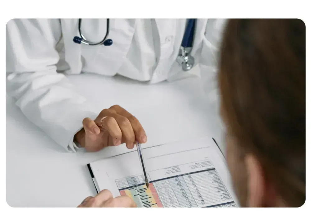 Health check summary in the Adoreal app