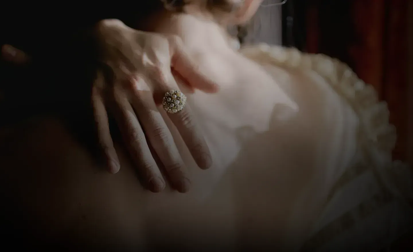 A woman with a ring on her finger