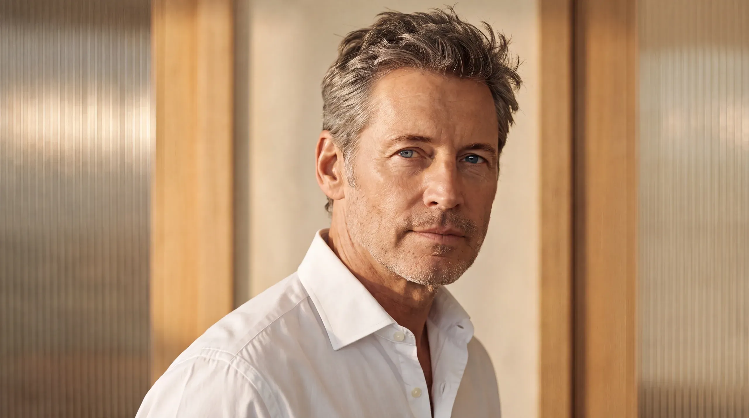Profile portrait of a man in natural light – facial surgery for men at Skulpturkliniken
