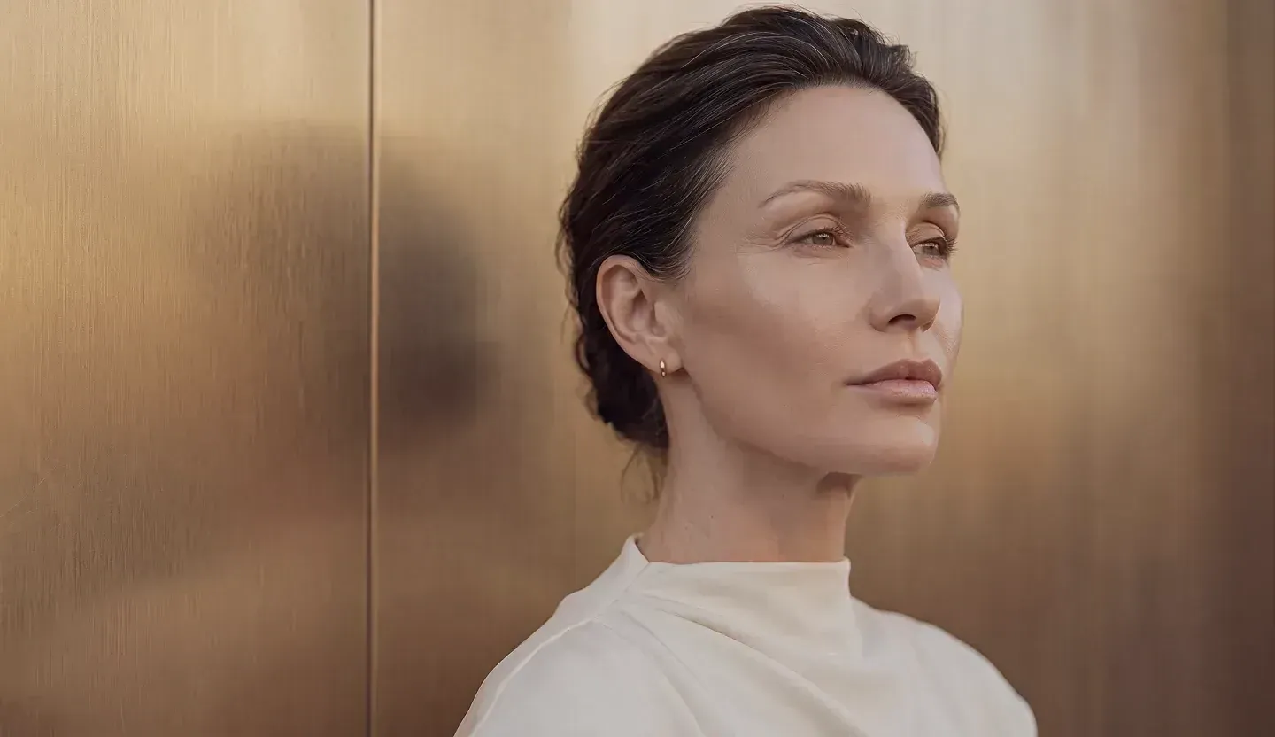 Woman in profile, non-surgical lift program