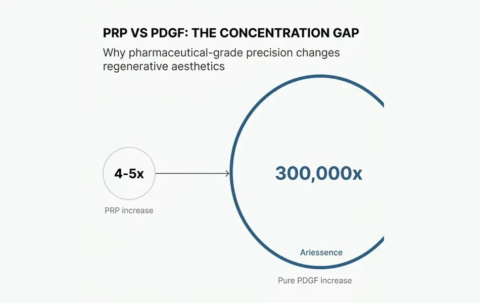 PRP VS PDGF: The Concentration Gap comparing the effectiveness of regenerative aesthetic treatments.