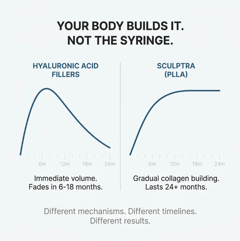 Difference between traditional fillers and Sculptra